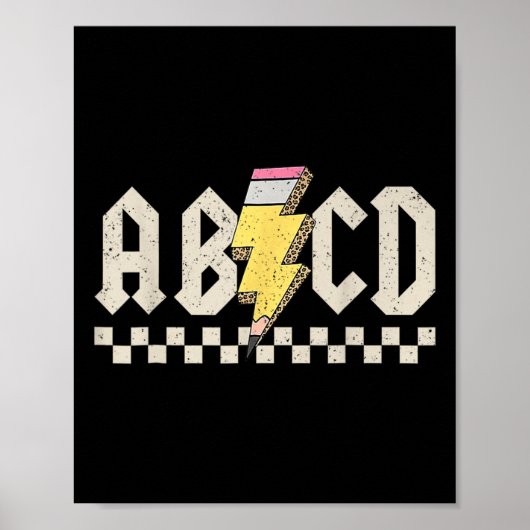Abcd Pencil Lightning Bolt Back To School Teachers Poster (Vorne)