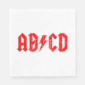 ABCD rock music funny symbol fake acdc joke school Serviette (Vorderseite)