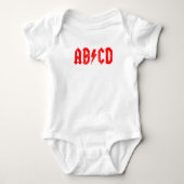 ABCD Rockmusik lustige Symbol Fake acdc Witzschule Baby Strampler (Vorderseite)