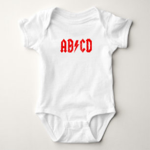 ABCD Rockmusik lustige Symbol Fake acdc Witzschule Baby Strampler