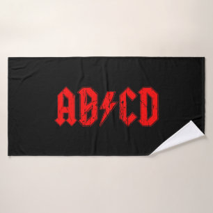 ABCD Rockmusik lustige Symbol Fake acdc Witzschule Badehandtuch