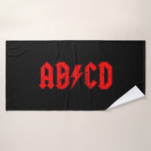 ABCD Rockmusik lustige Symbol Fake acdc Witzschule Badehandtuch (Badehandtuch)