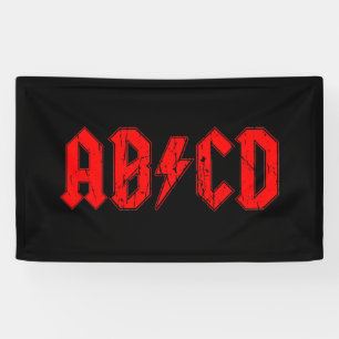 ABCD Rockmusik lustige Symbol Fake acdc Witzschule Banner