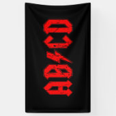 ABCD Rockmusik lustige Symbol Fake acdc Witzschule Banner (Vertikal)