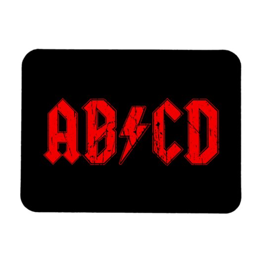 ABCD Rockmusik lustige Symbol Fake acdc Witzschule Magnet (Horizontal)