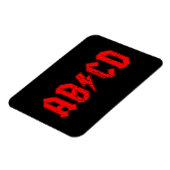 ABCD Rockmusik lustige Symbol Fake acdc Witzschule Magnet (Linke Seite)