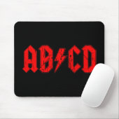 ABCD Rockmusik lustige Symbol Fake acdc Witzschule Mousepad (Mit Mouse)