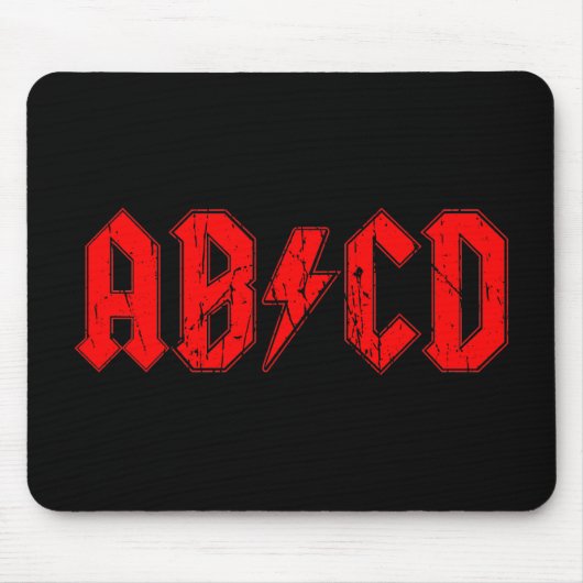ABCD Rockmusik lustige Symbol Fake acdc Witzschule Mousepad (Vorne)
