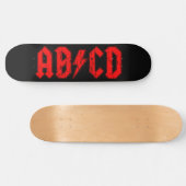 ABCD Rockmusik lustige Symbol Fake acdc Witzschule Skateboard (Horizontal)