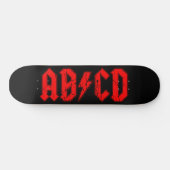 ABCD Rockmusik lustige Symbol Fake acdc Witzschule Skateboard (Horizontal)