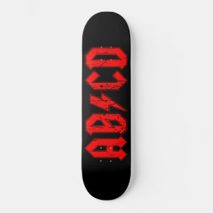 ABCD Rockmusik lustige Symbol Fake acdc Witzschule Skateboard