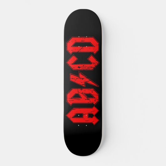 ABCD Rockmusik lustige Symbol Fake acdc Witzschule Skateboard (Vorderseite)