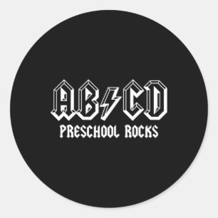 Abcd Rocks Back to School Preschool Rocks Fun Teac Runder Aufkleber