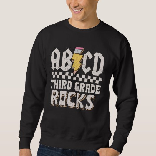 ABCD-Rocks der dritten Klasse zurück zur dritten K Sweatshirt (Vorderseite)