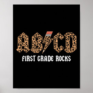 Abcd Rocks Erste Klasse Zurück zur Schule Leopard Poster
