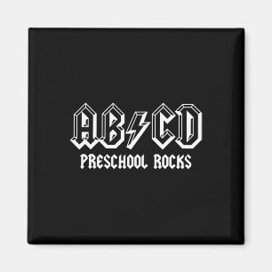 Abcd Rockt Zurück Zur Schule Vorschule Rockt Spaß  Magnet