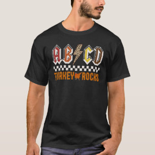 ABCD Truthahn Rocks Lustiges Bein Tag Outfit Für L T-Shirt