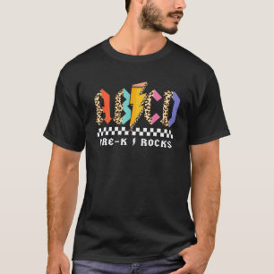 ABCD Vorschule Rocks Bleistift Blitz Leopard Schül T-Shirt