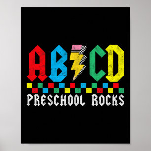 Abcd Vorschule rockt erster Tag Pre-k Lehrer Rücke Poster