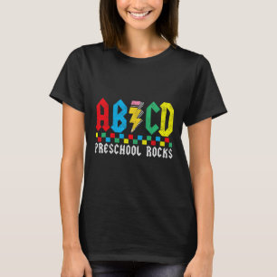 Abcd Vorschule rockt erster Tag Pre-k Lehrer Rücke T-Shirt