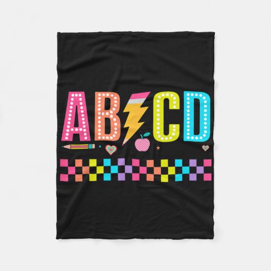 Abcd Zurück-in-die-Schule-Shirt  Fleecedecke (Vorderseite)