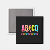 Abcd Zurück zur Schule Tee Magnet (Vorderseite/Rückseite)