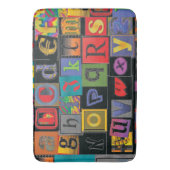 ABCDEFG — Das Alphabet in verrückten Schriftart Badematte (Vorderseite Vertikal)