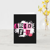 Abcdefu Retro Funny Heart Valentine's Day Karte (Gelbe Blume)