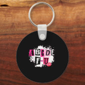Abcdefu Retro Funny Heart Valentine's Day Schlüsselanhänger (Vorderseite)