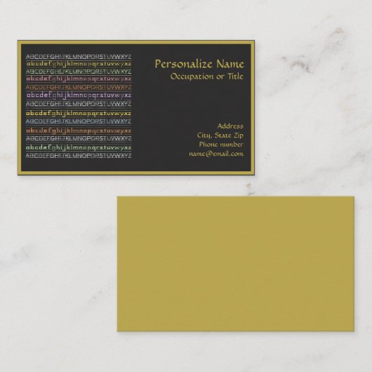 ABCs Alphabet Bildung Lehrer Instruktor Visitenkarte (Vorne/Hinten)