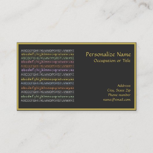 ABCs Alphabet Bildung Lehrer Instruktor Visitenkarte (Vorderseite)