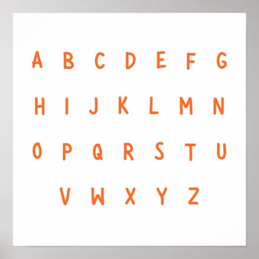 ABCs Alphabet Buchstaben A-Z Drucke Poster (Vorne)