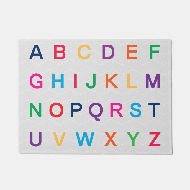 ABCs Alphabet-Lernen farbenfrohe ABC-Buchstaben Fußmatte (Vorderseite)
