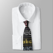 ABCs Alphabet Muster Design Men's Krawatte (Gebunden)