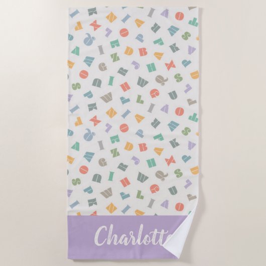 ABCs - Alphabet Personalisiert Name Badetuch (Vorderseite)