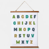 ABCs. Buchstaben des Alphabets. Wandteppich mit Ho Holzrahmen (Vorderseite)