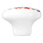 ABCs bunte Beschriftung Keramikknauf (Seitenansicht)