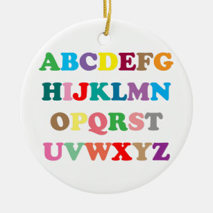 ABCs bunte Buchstaben Keramik Ornament