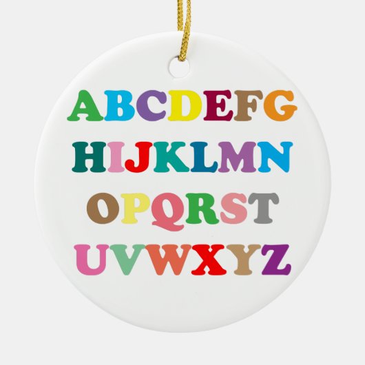 ABCs bunte Buchstaben Keramik Ornament (Vorne)