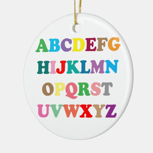 ABCs bunte Buchstaben Keramik Ornament (Links)
