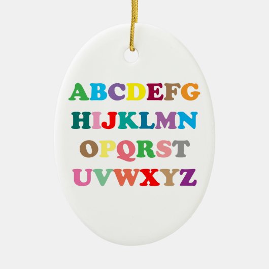 ABCs bunte Buchstaben Keramikornament (Vorne)