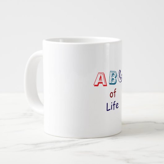 ABCs des Lebens Spezialbecher Jumbo-Tasse (Vorderseite Links)