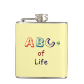 ABCs des Lebens Vinyl umwickelte Flasche Flachmann (Vorderseite)