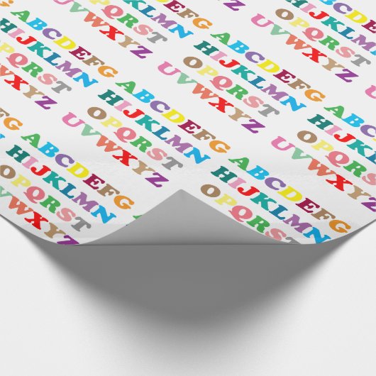 ABCs farbenfrohe Buchstaben Geschenkpapier (Ecke)