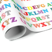 ABCs farbenfrohe Buchstaben Geschenkpapier (Rolleneckpunkt)