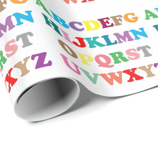 ABCs farbenfrohe Buchstaben Geschenkpapier (Rolleneckpunkt)
