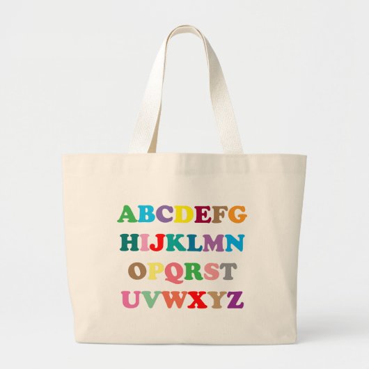 ABCs farbenfrohe Buchstaben Jumbo Stoffbeutel (Vorne)
