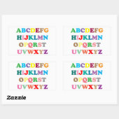 ABCs farbenfrohe Buchstaben Rechteckiger Aufkleber (Blatt)