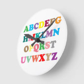ABCs farbenfrohe Buchstaben Runde Wanduhr (Winkel)