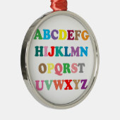 ABCs farbenfrohe Buchstaben Silbernes Ornament (Rechts)